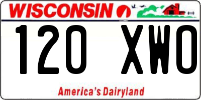 WI license plate 120XWO