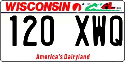 WI license plate 120XWQ