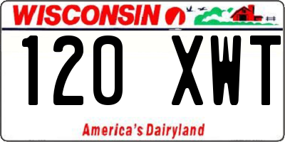 WI license plate 120XWT