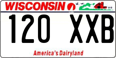 WI license plate 120XXB