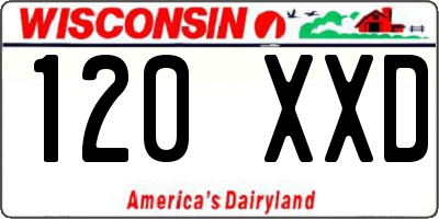 WI license plate 120XXD