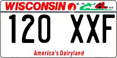 WI license plate 120XXF