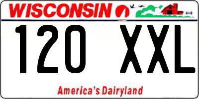 WI license plate 120XXL