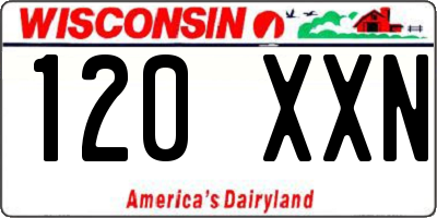 WI license plate 120XXN
