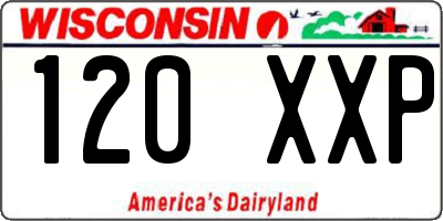 WI license plate 120XXP