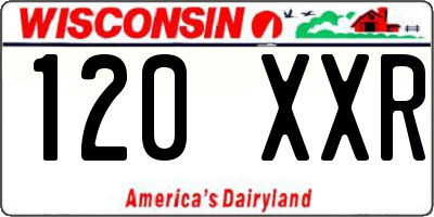 WI license plate 120XXR