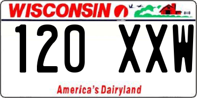 WI license plate 120XXW