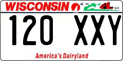 WI license plate 120XXY