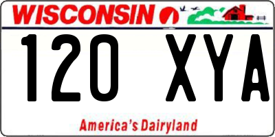 WI license plate 120XYA