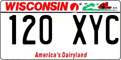 WI license plate 120XYC