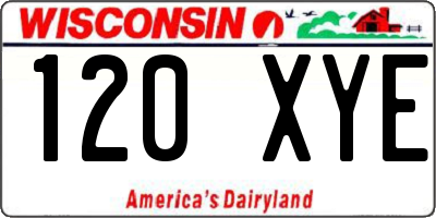 WI license plate 120XYE