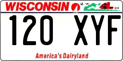 WI license plate 120XYF