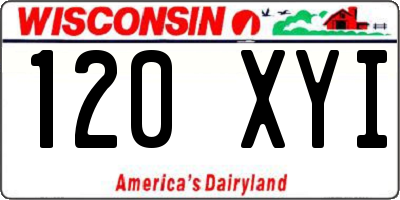 WI license plate 120XYI