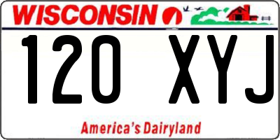 WI license plate 120XYJ