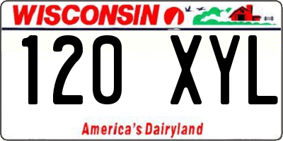 WI license plate 120XYL