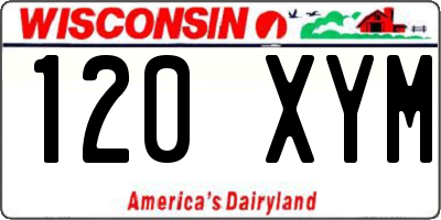 WI license plate 120XYM