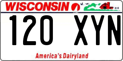 WI license plate 120XYN
