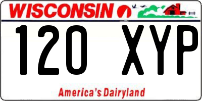 WI license plate 120XYP