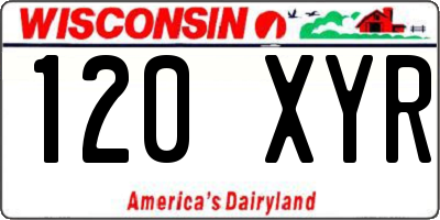 WI license plate 120XYR