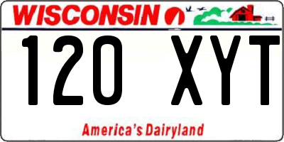 WI license plate 120XYT