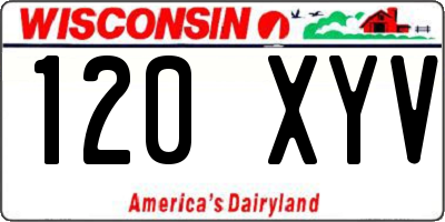 WI license plate 120XYV