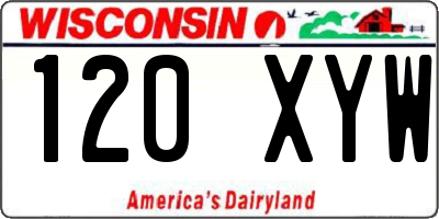 WI license plate 120XYW