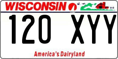 WI license plate 120XYY