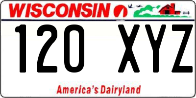 WI license plate 120XYZ