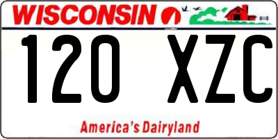 WI license plate 120XZC