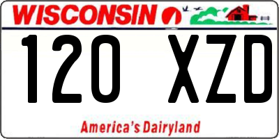 WI license plate 120XZD