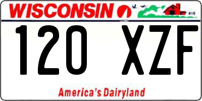 WI license plate 120XZF