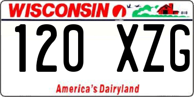 WI license plate 120XZG