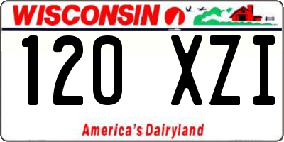 WI license plate 120XZI