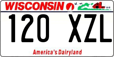 WI license plate 120XZL