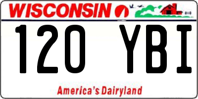 WI license plate 120YBI