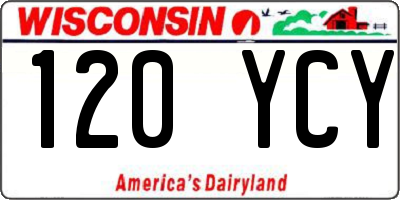 WI license plate 120YCY