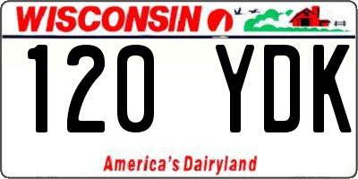 WI license plate 120YDK