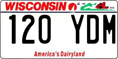 WI license plate 120YDM