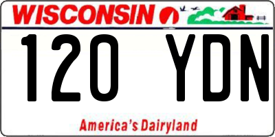 WI license plate 120YDN