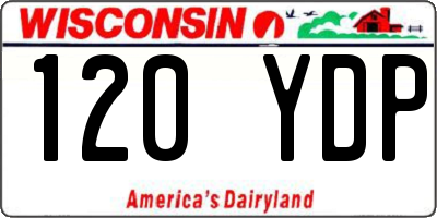 WI license plate 120YDP