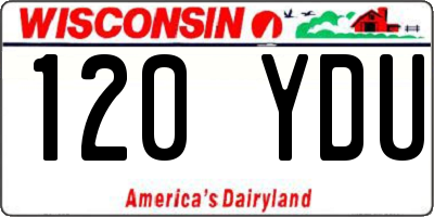 WI license plate 120YDU