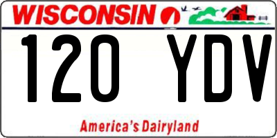 WI license plate 120YDV