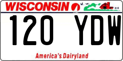 WI license plate 120YDW