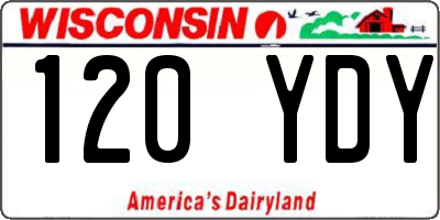 WI license plate 120YDY