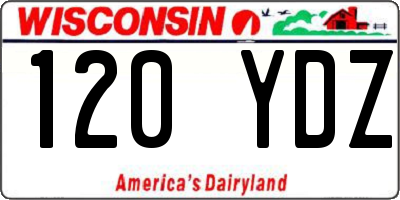 WI license plate 120YDZ
