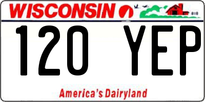 WI license plate 120YEP