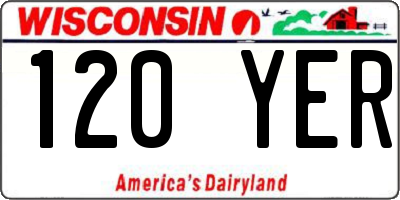 WI license plate 120YER