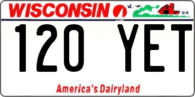 WI license plate 120YET