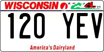WI license plate 120YEV