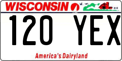 WI license plate 120YEX